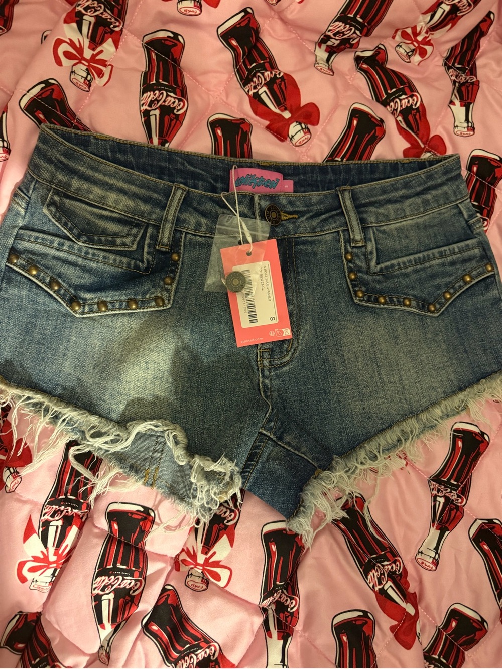 Edikted Low Rise Studded Shorts